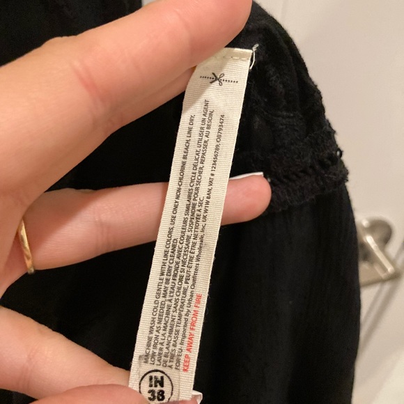 ❤️SOLD❤️Free People Womens Large Black Flowy Embroidered Cut Out Tie Back Dress - Picture 4 of 8